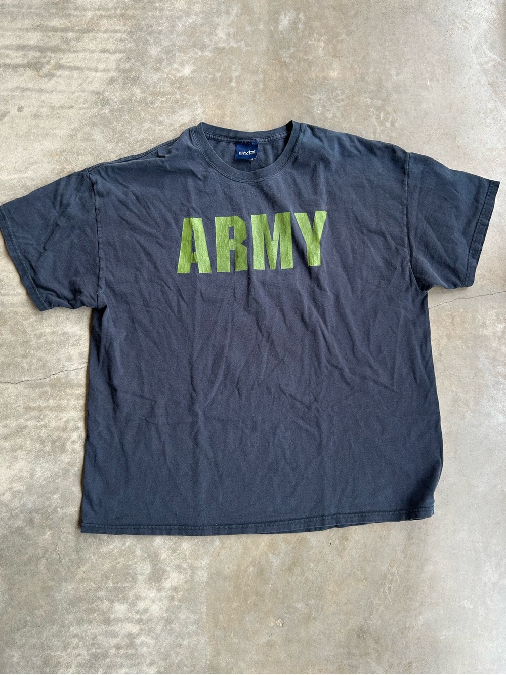 Old Varsity Brand ARMY Graphic Short Sleeve T-Shirt - Black with Green Print